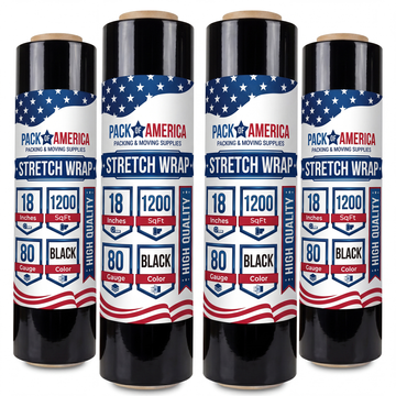Stretch Film Black - Industrial Heavy Duty Plastic Shrink Wrap